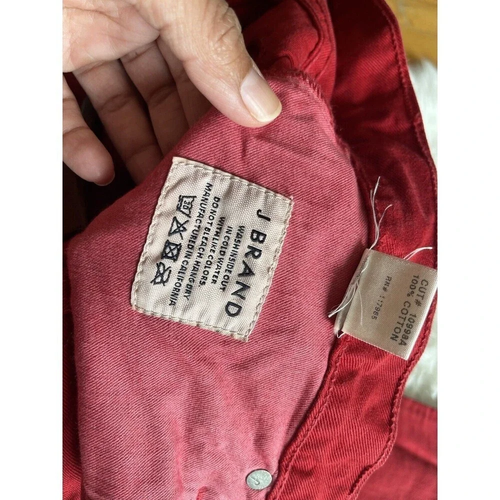 J Brand Men’s Size 34 Red Kane Slim Straight Fit Jeans MEASURES 37X35 - Picture 10 of 13
